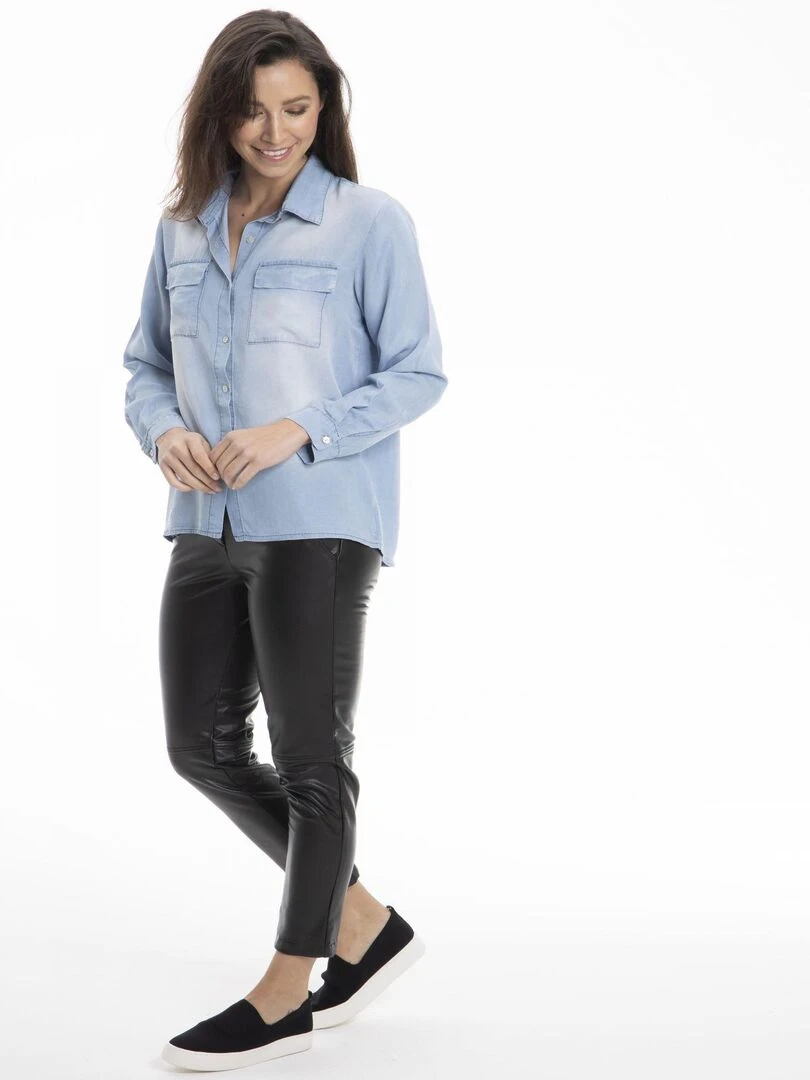 Chemise col italien CHANY Gérard Pasquier Bleu clair