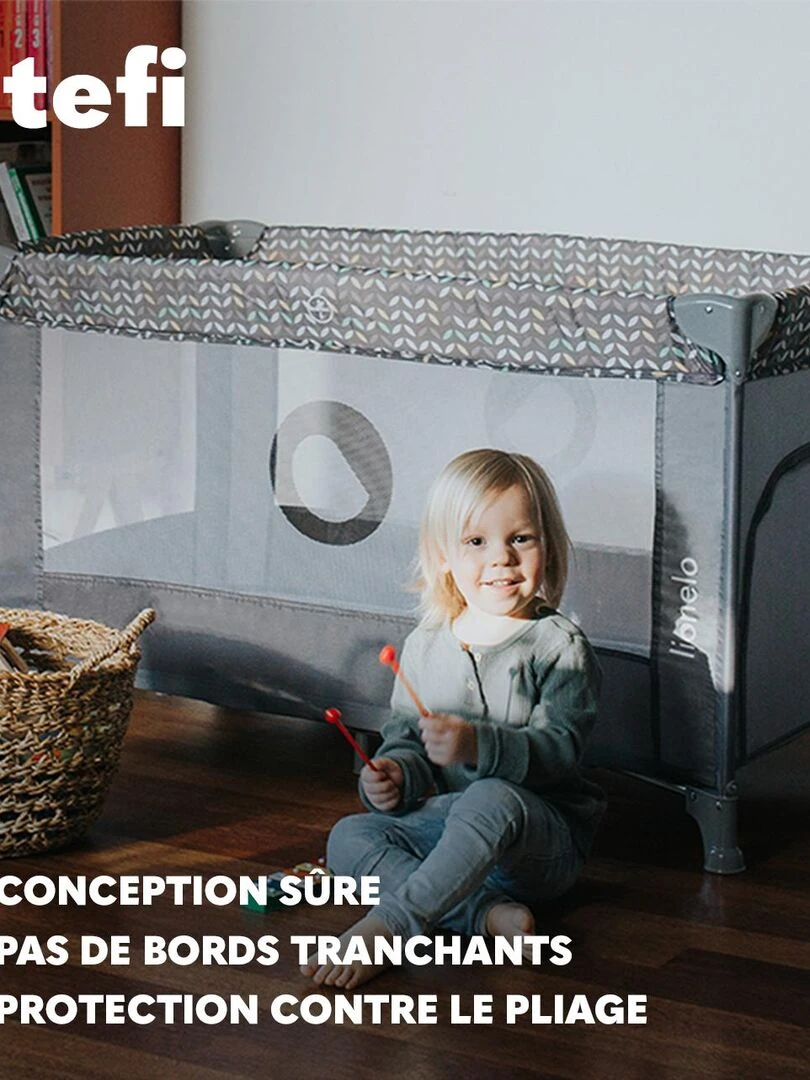 LIONELO Stefi Lit parapluie bébé compact 2en1 125 x 65 cm Roulettes 0 36 mois Avec de sac Bleu