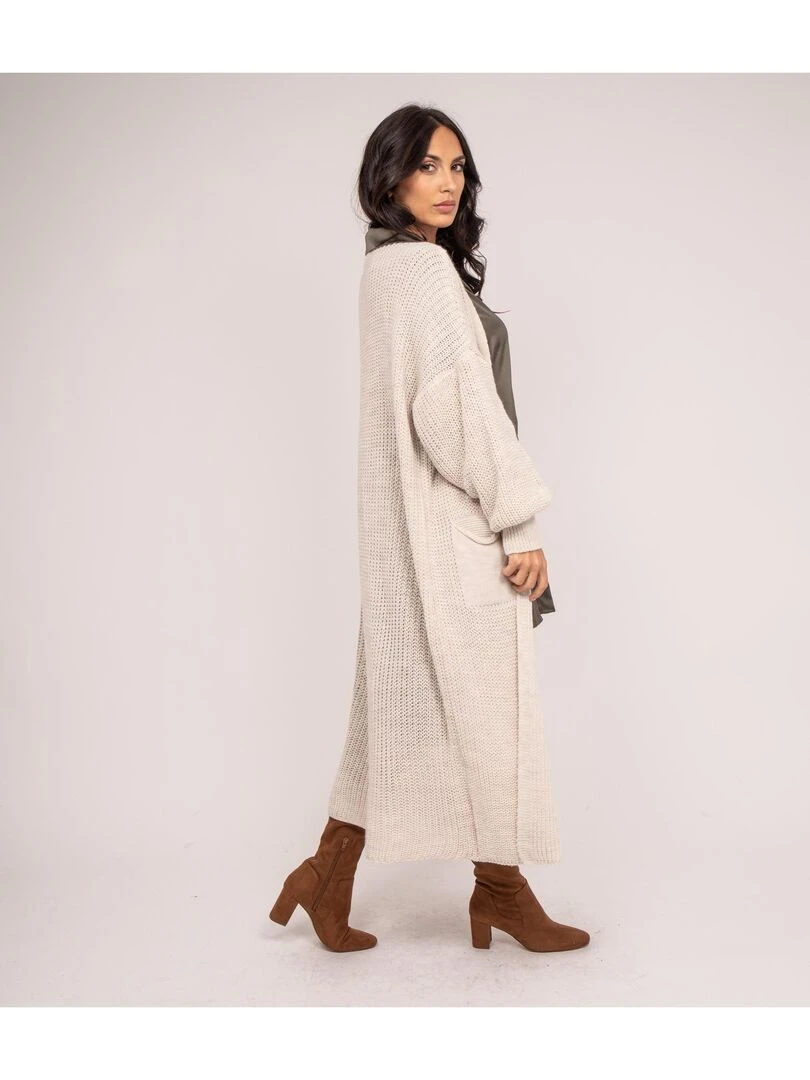 Gilet long ouvert KILIAN Beige