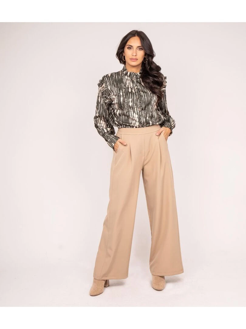 Chemise motifs satin OBONE   Kaki