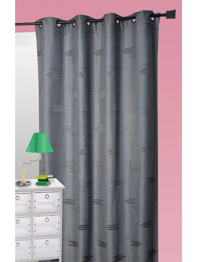 Rideau Ameublement en Jacquard Formes Géométriques gris anthracite
