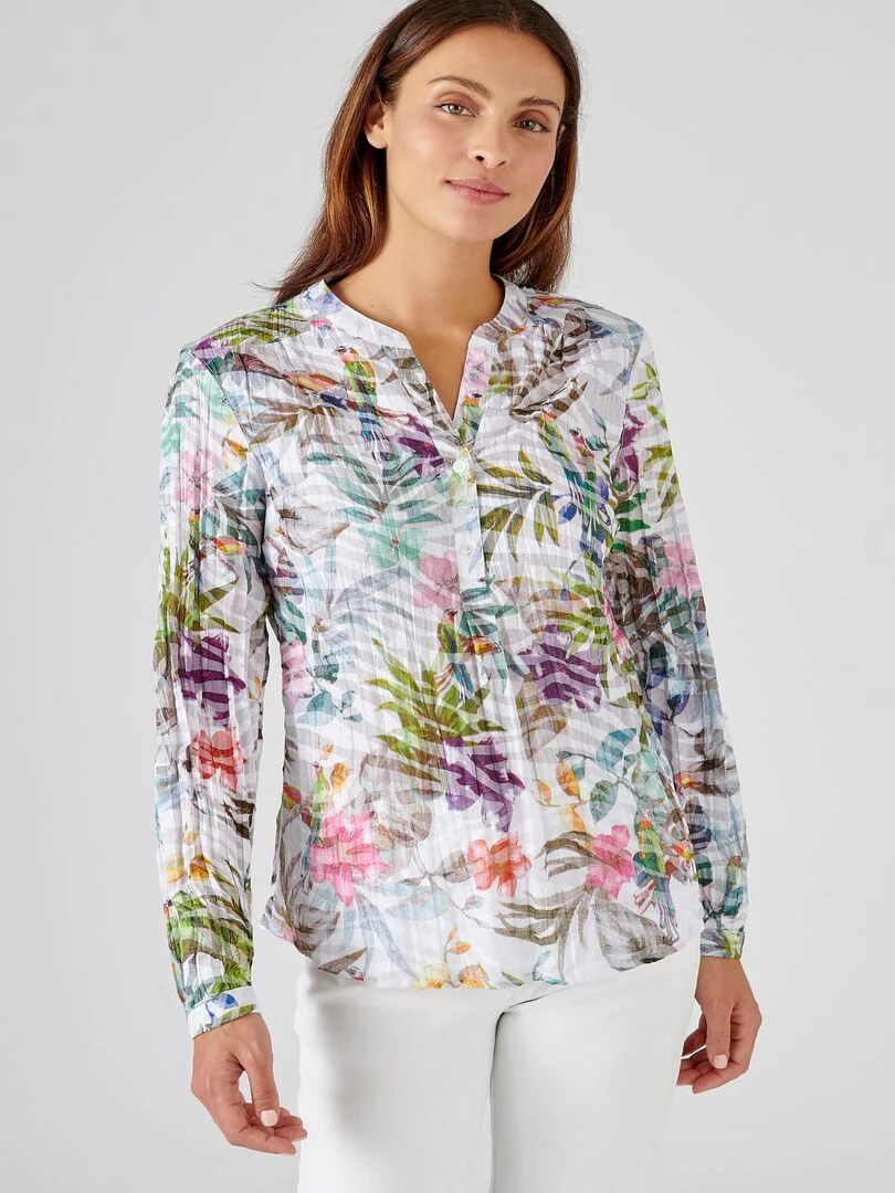 Tunique manches retroussables Damart Blanc