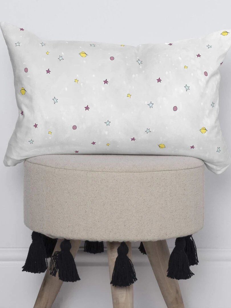 Housse de coussin Univers "Happyfriday"   Blanc