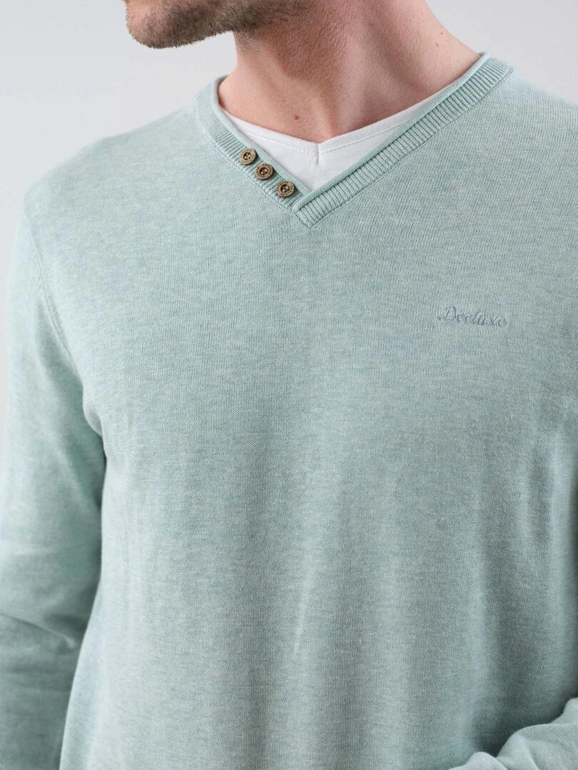 Pull basique en maille pour homme 'Deeluxe'   Vert tilleul