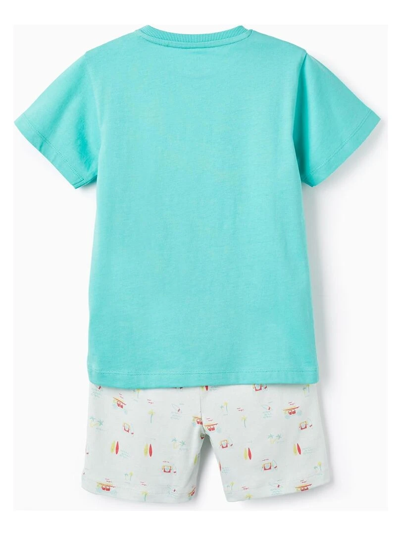 Pyjama en coton pour garçon manches courtes BAJA CALIFORNIA   Bleu clair