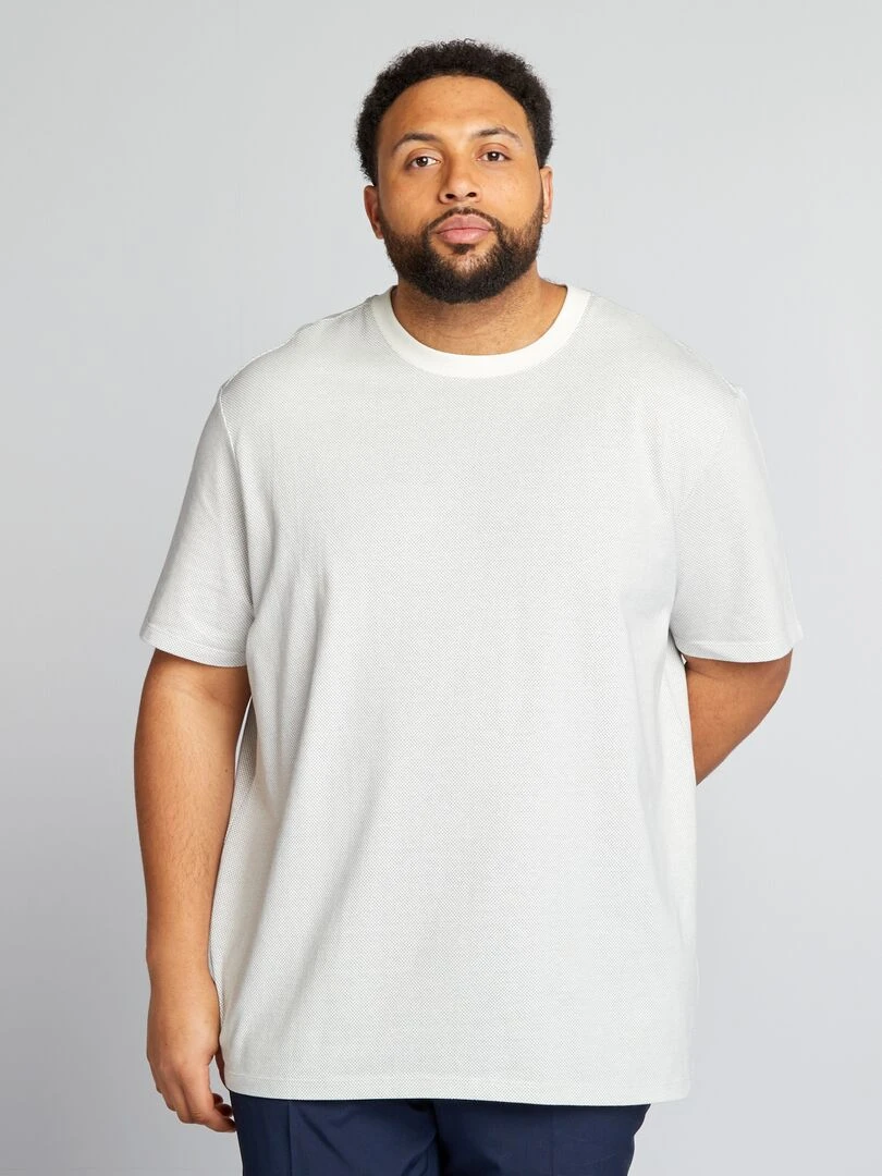 T shirt stretch manches courtes   blanc