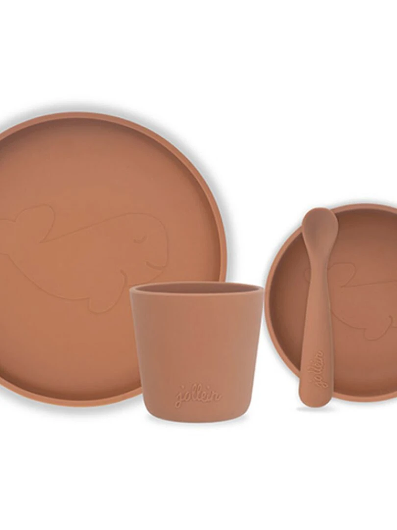 Coffret repas en silicone caramel Marron caramel