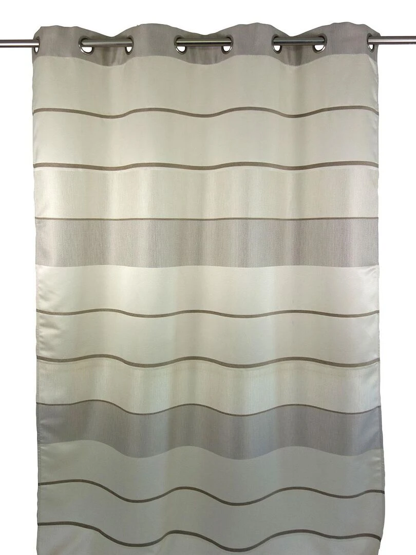 Rideau à Fines et Larges Rayures Beige