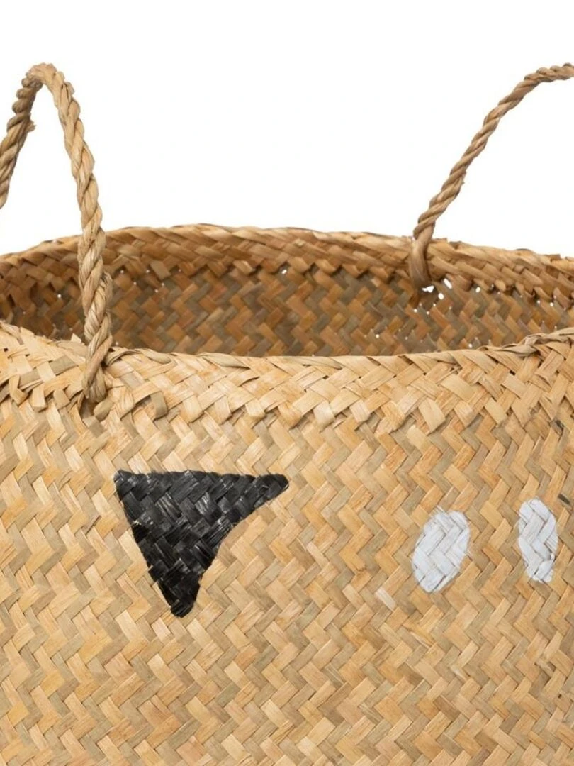 Panier pliable en roseau Chat D35   Beige