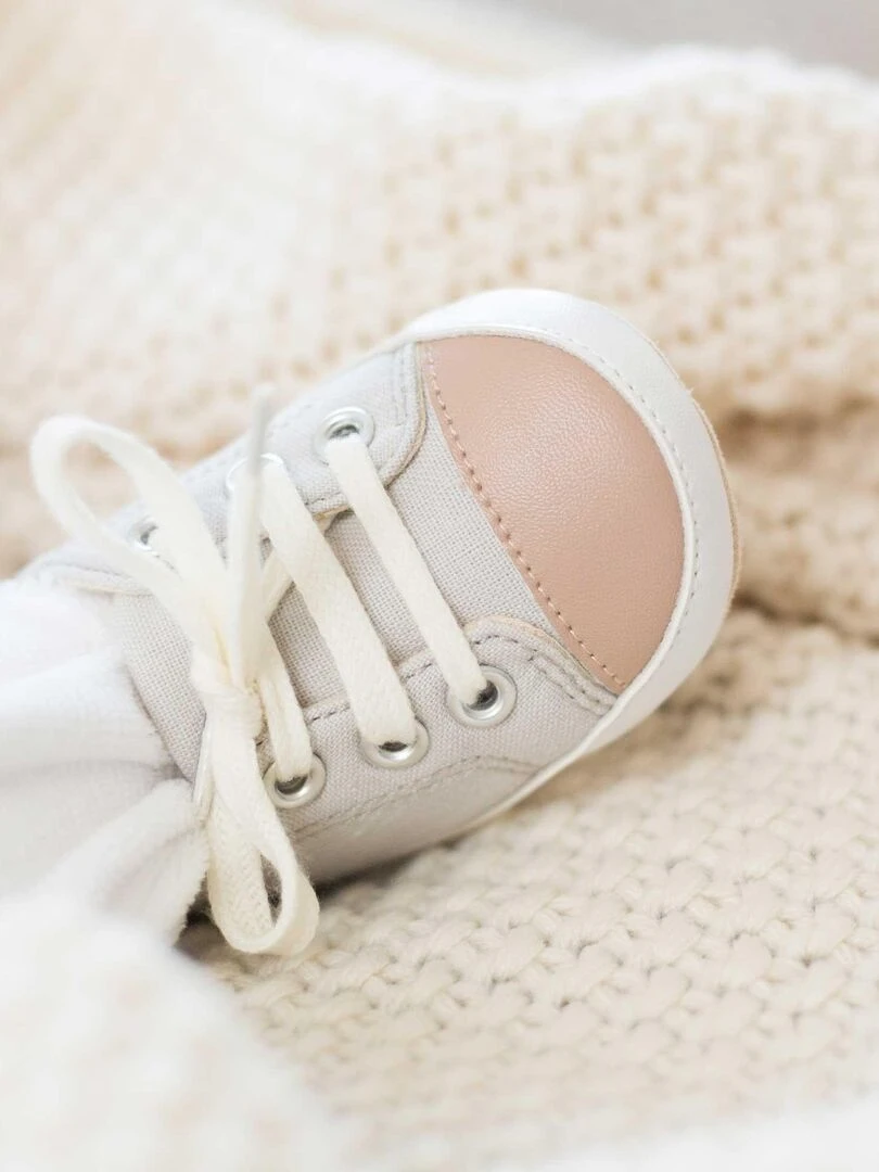 Chaussures bébé souple bébé Trois Kilos Sept   Ecru