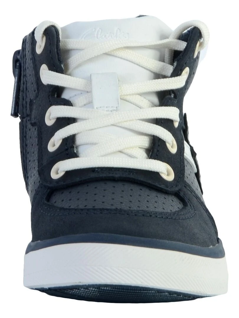 Basket Montante Cuir Enfant Clarks City Flake   Bleu