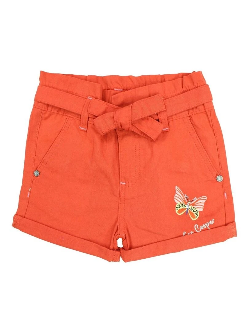 Lee Cooper Short fille imprimé logo en coton Orange