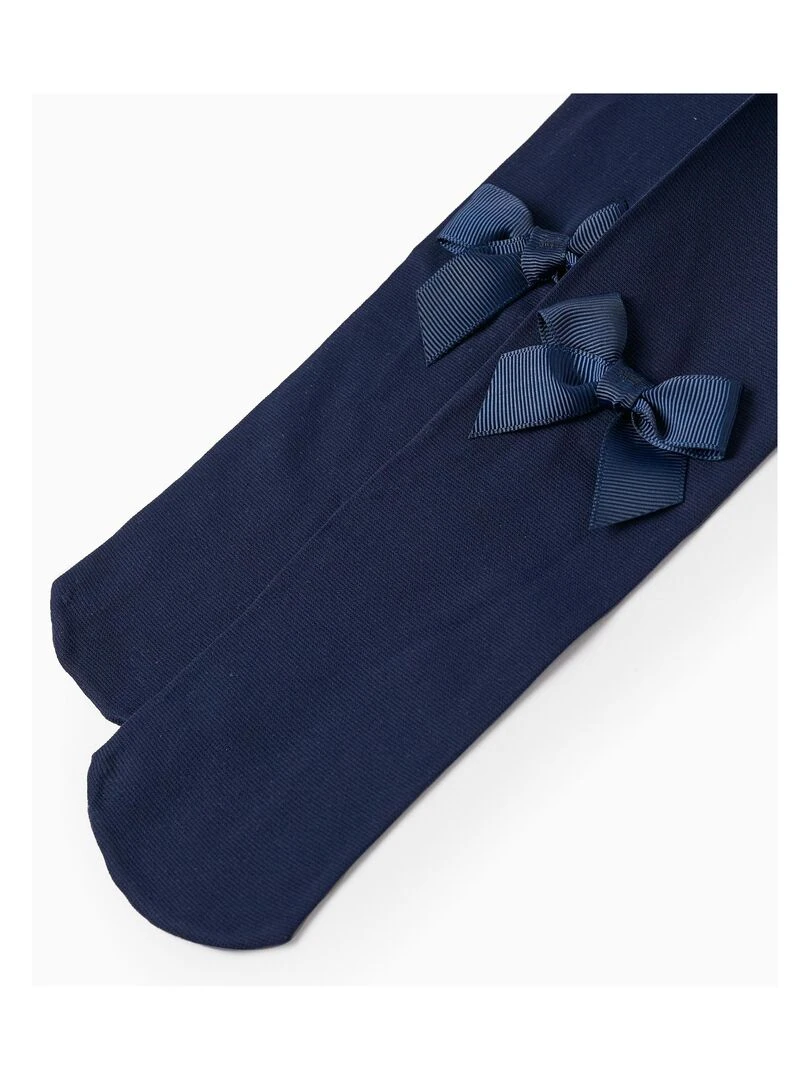 Collants en Microfibre avec Nœud pour Fille Bleu foncé