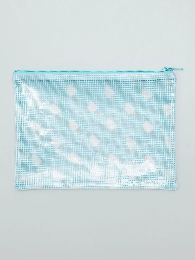 Trousse plastique imprimée Bleu