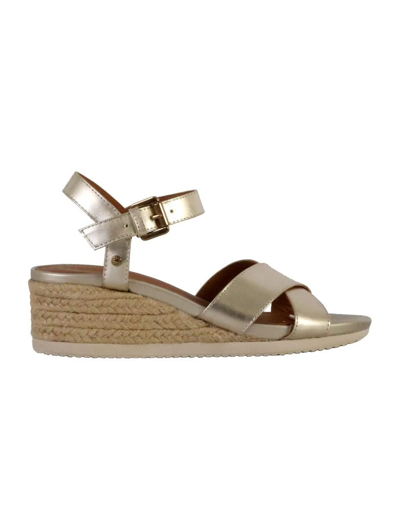 Sandale Compensée Cuir Geox Ischia D02HHC 00022 Doré/or