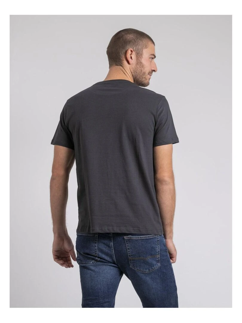 T shirt col rond pur coton JOROCK Gris
