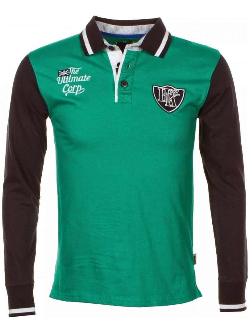 Polo manches longues garçon ECREOR HARRY KAYN Vert