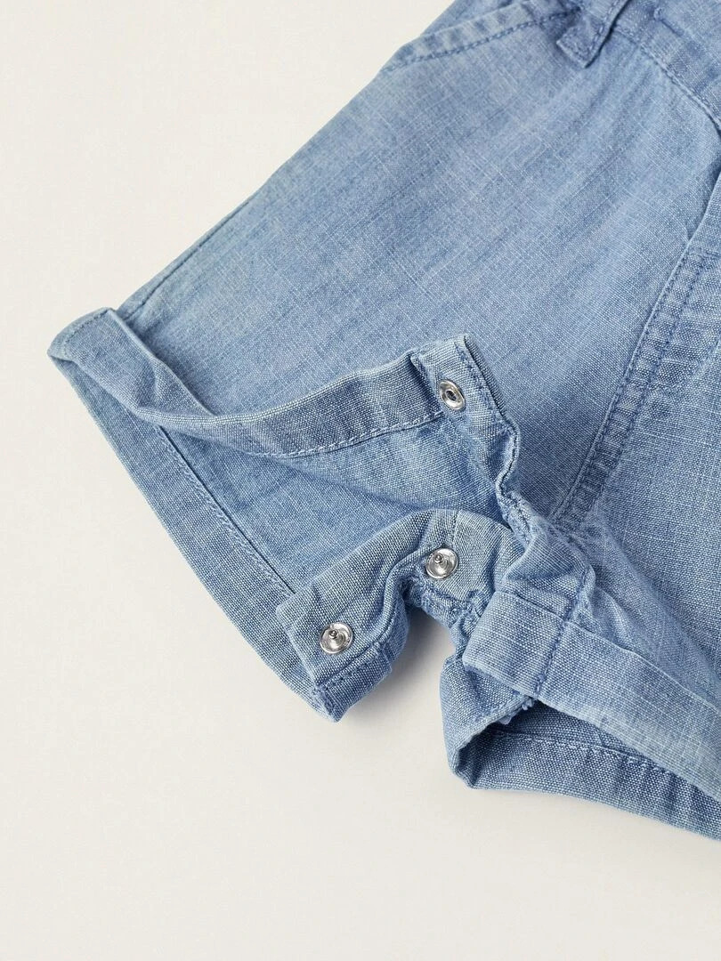 Ensemble de Body + Short à Bretelles pour Nouveau Né  CÉRÉMONIE   Blanc