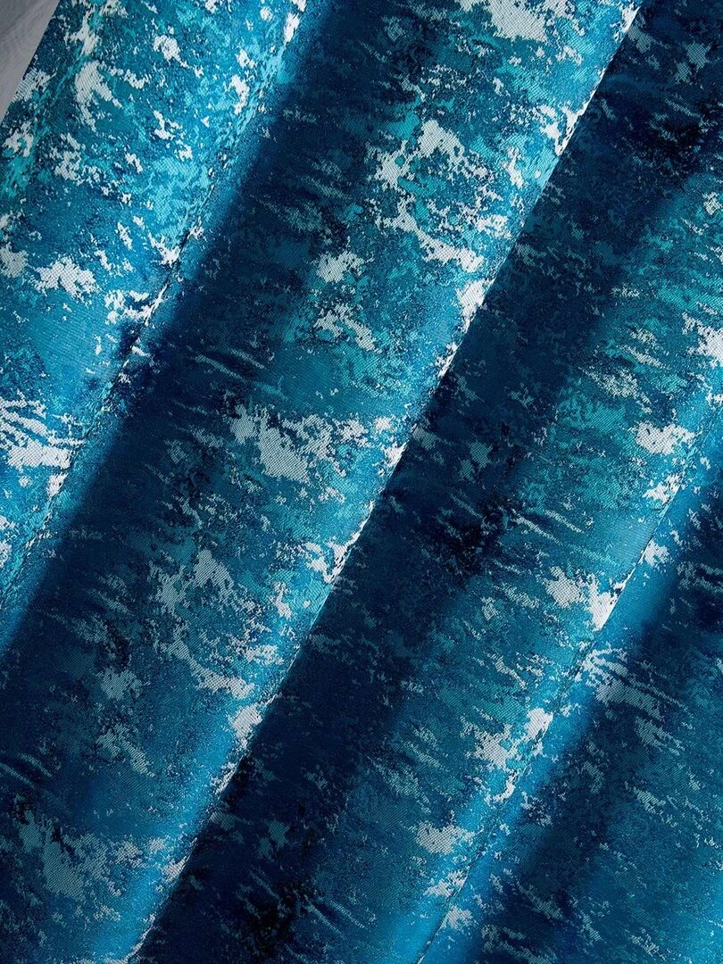 Paire de rideaux au style camouflage chic Bleu turquoise