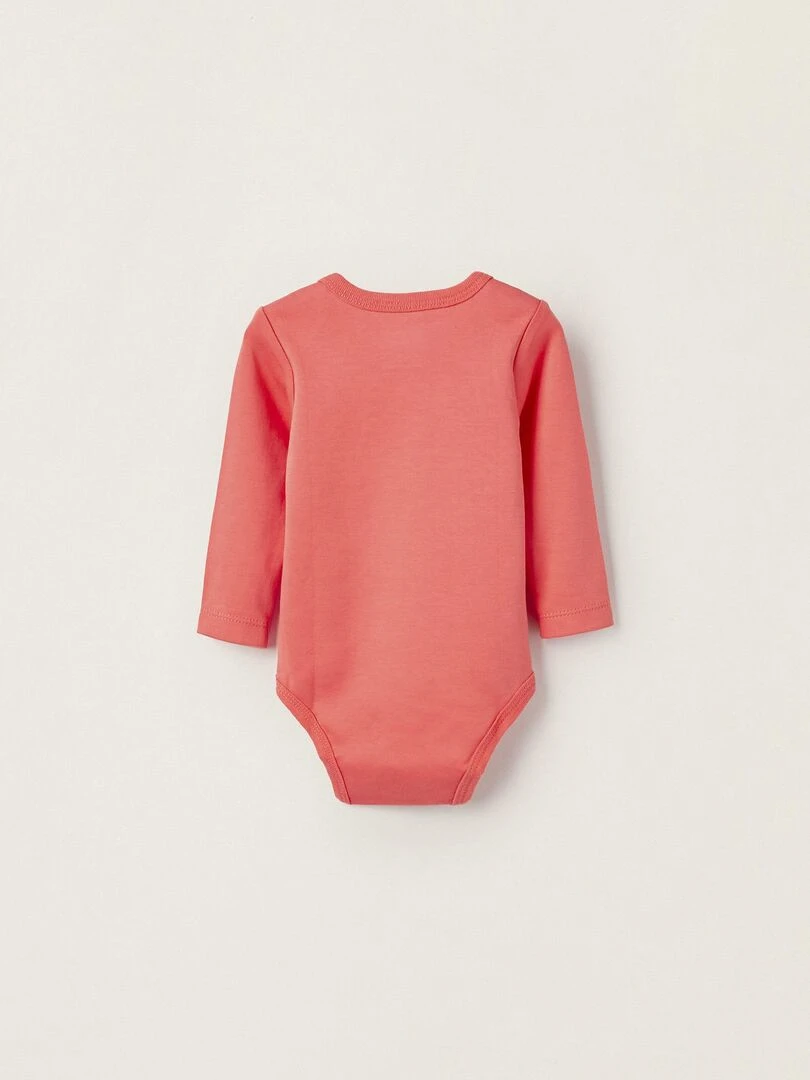 Pack 4 Bodies en Coton pour Nouveau Né et Bébé Fille manches longues ESSENTIALS LINE Multicolore