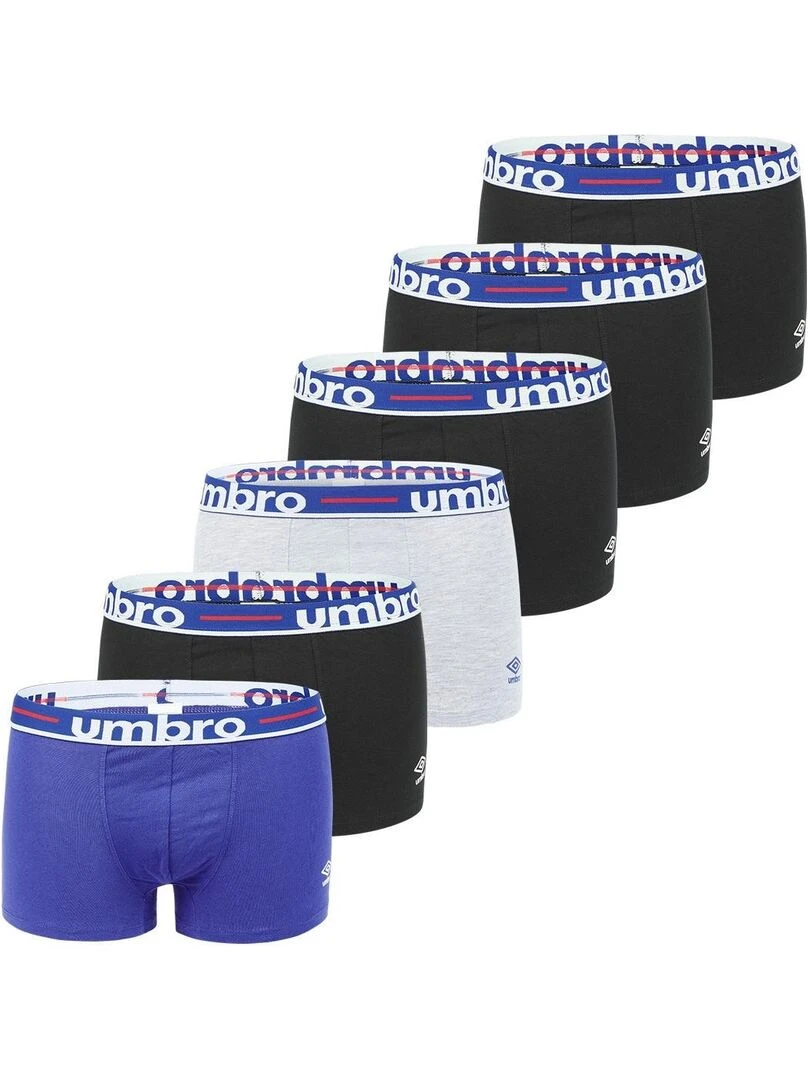 Lot de 6 Boxers coton homme Line Class Umbro Gris