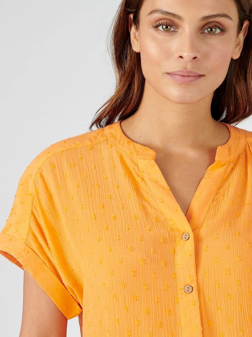 Chemisier crépon *fibres pure viscose Lenzing(TM) EcoVero(TM) Damart Orange