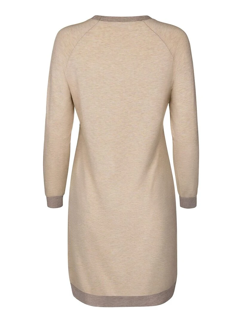 Chemise de nuit manches longues Kelly   Beige
