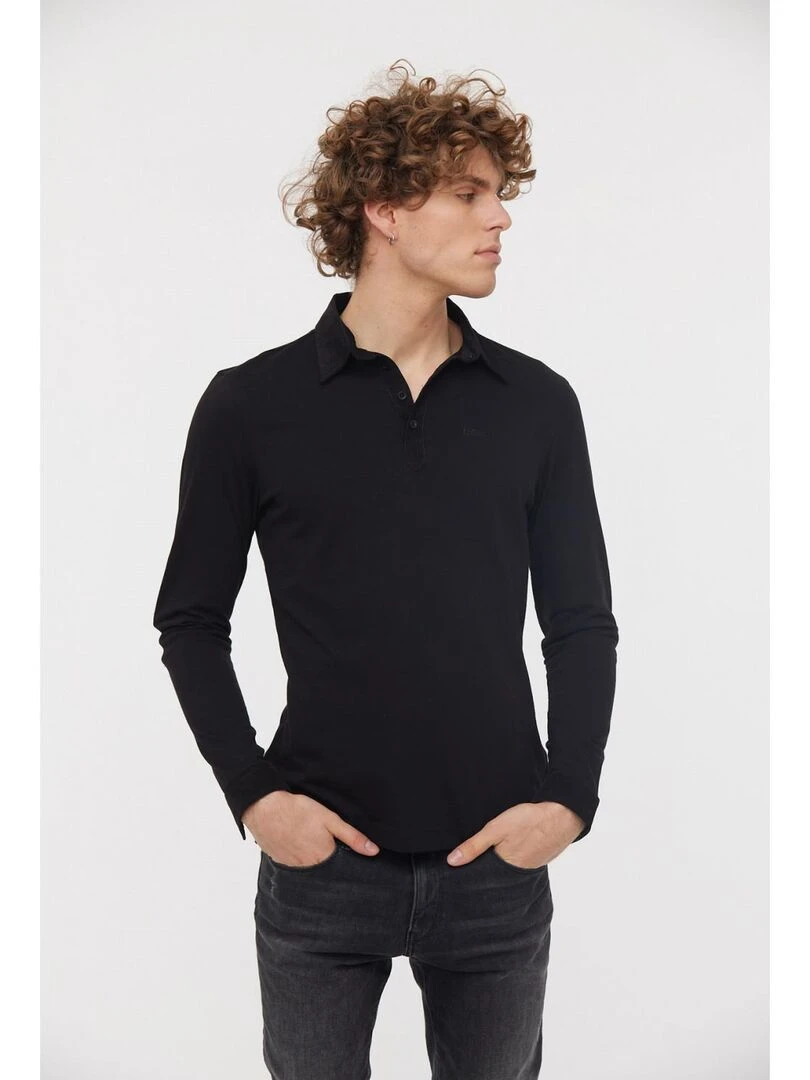 Lee Cooper   Polo manches longues coton regular BACEM   Noir