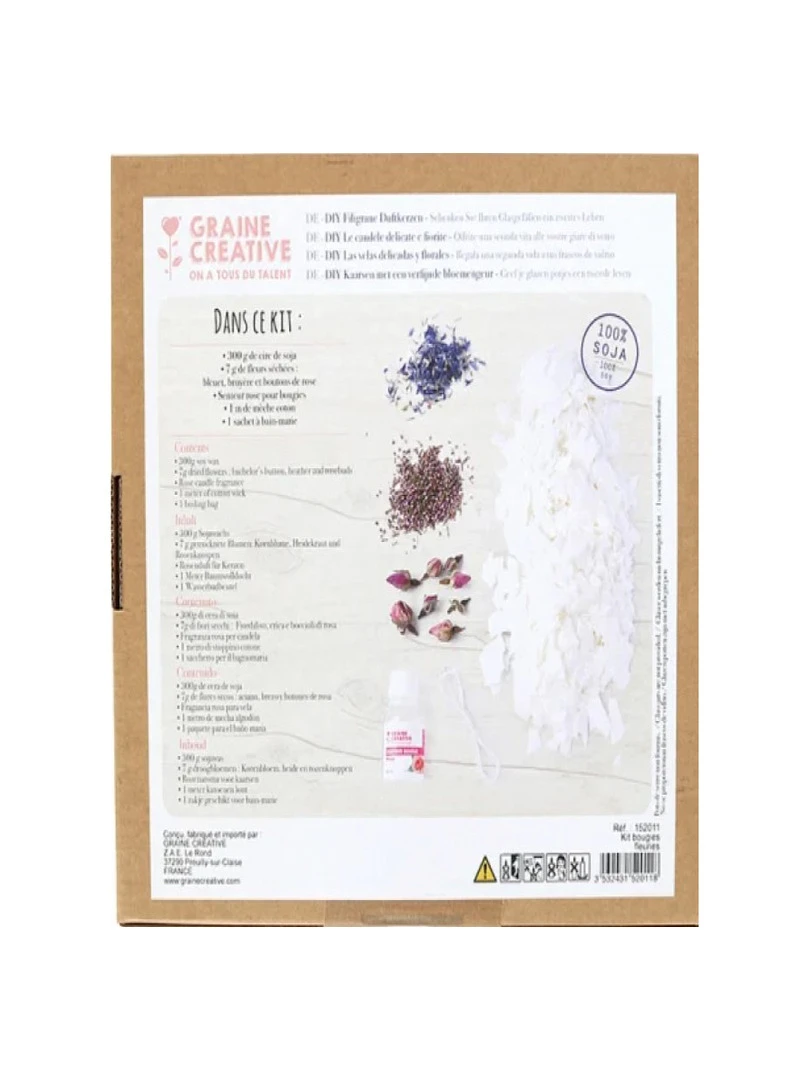 Kit Diy Bougies Fleuries Graine Creative N/A