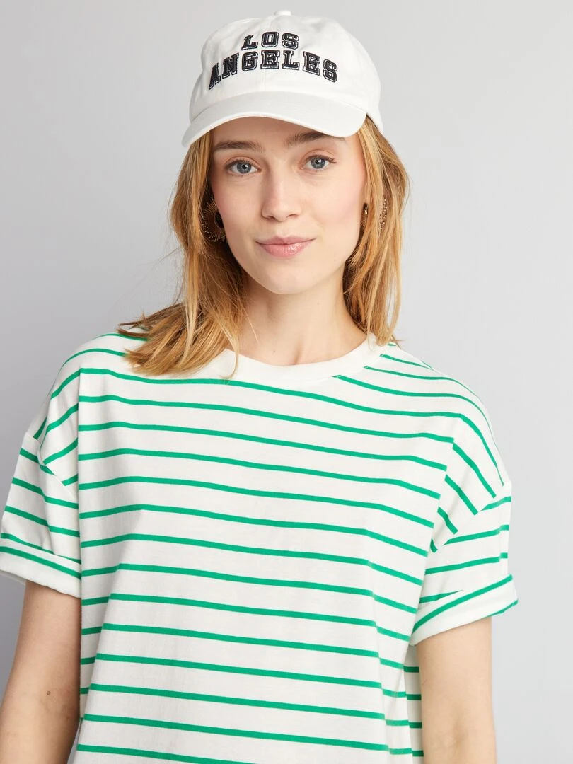 Robe t shirt Blanc/vert