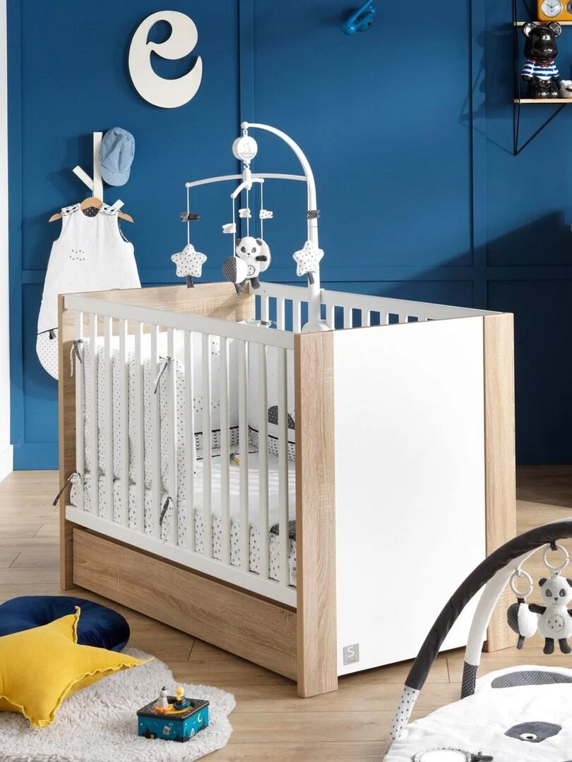 Lit bébé ANTONIN   SAUTHON   Blanc Marron