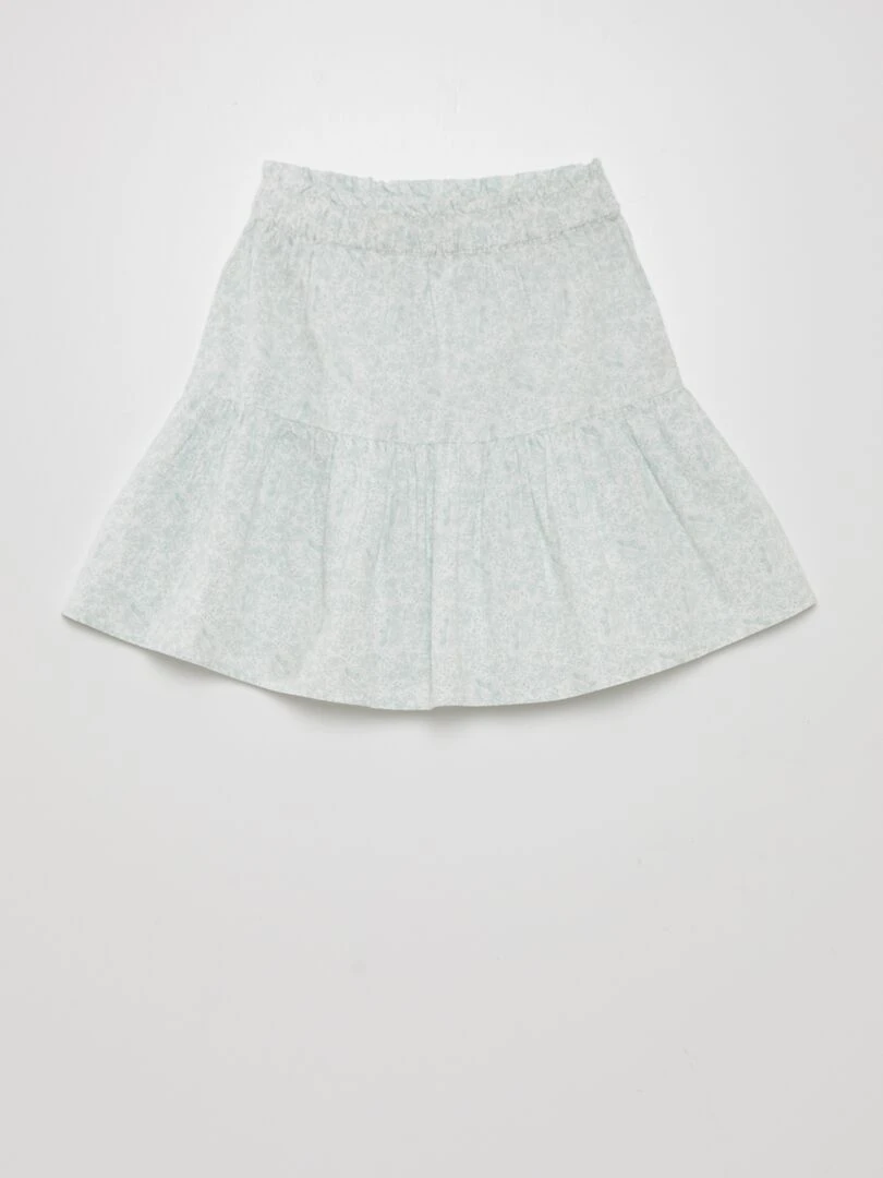 Jupe légère évasée Vert/blanc