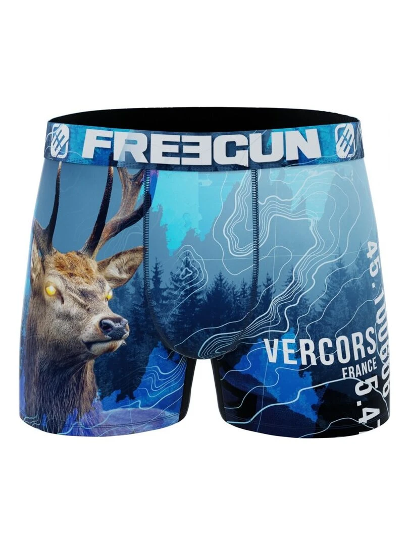 Lot de 6 Boxers homme en polyester recyclé Animal Savage Freegun   Rouge