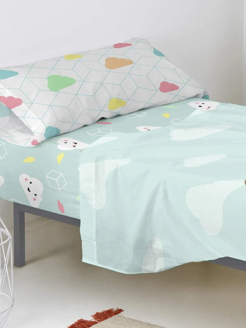 Drap housse Rainbow "Happyfriday" Blanc