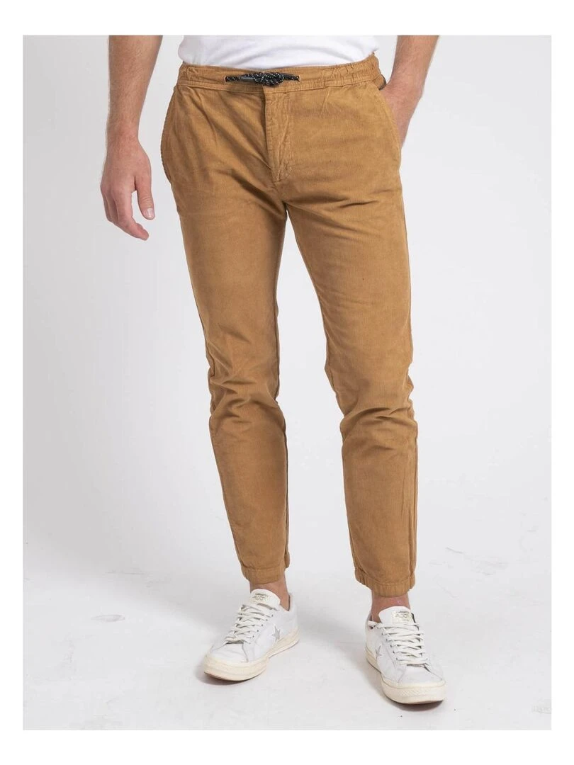 Pantalon velours chino taille élastiquée VERDAMONT Marron glacé
