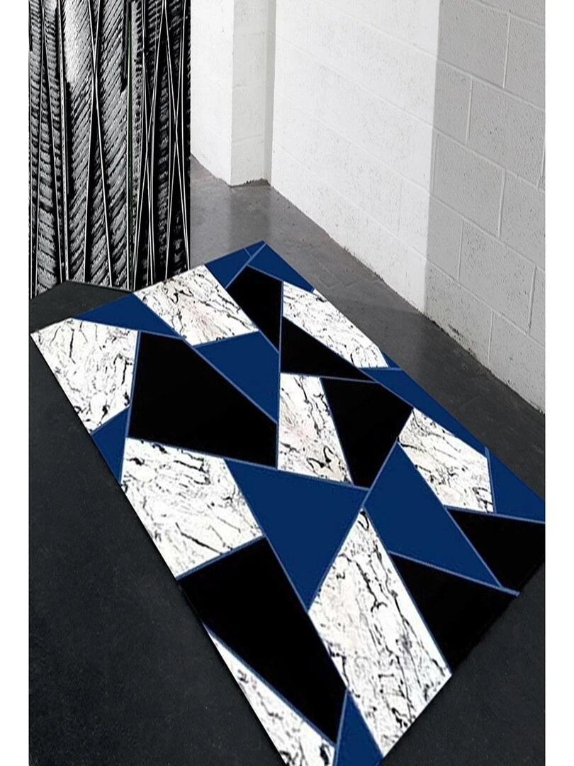 Tapis DJAM Noir/Bleu Bleu