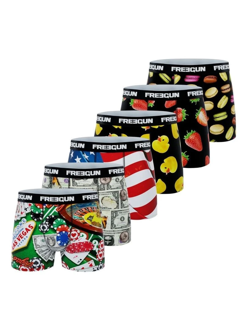 Lot de 6 boxers garçon Best Of Freegun Jaune