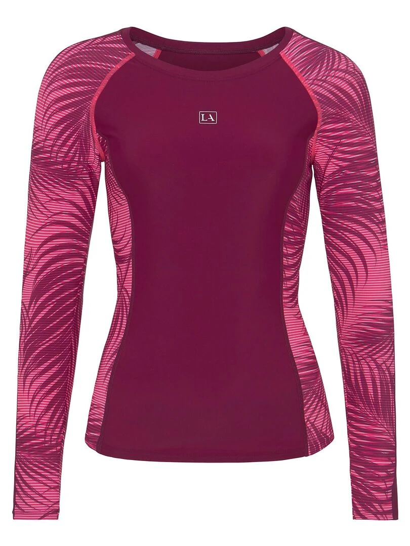 Haut maillot de surf rashguard manches longues Coal   Bordeaux