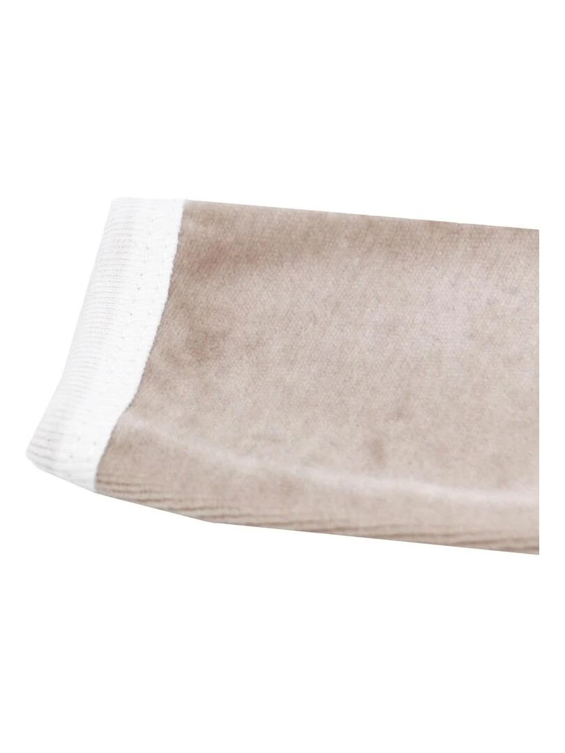 Pyjama velours   100% coton biologique   1 à 6 mois   Beige
