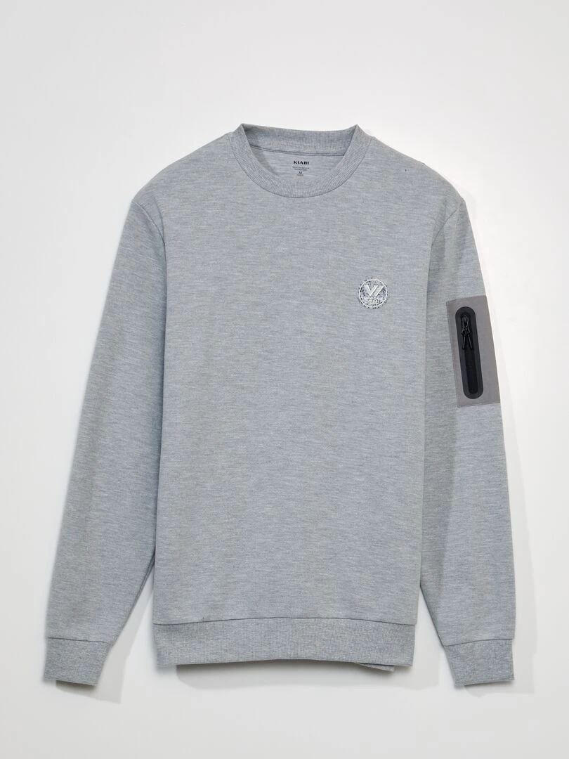 Sweat en piqué de coton Gris