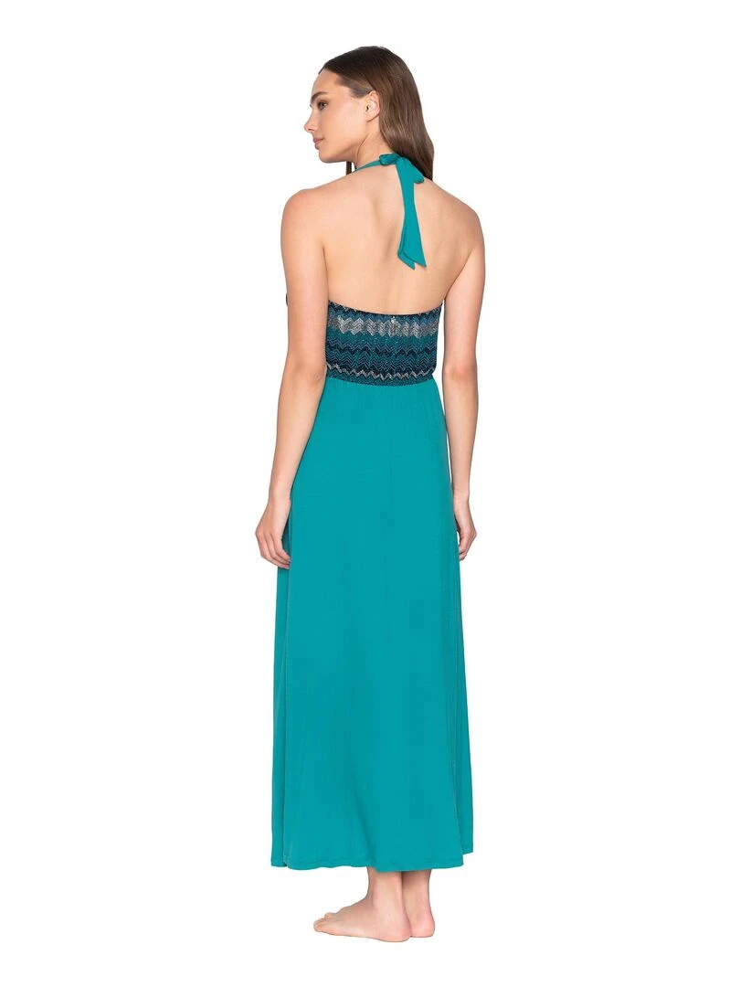 Robe longue estivale dos nu Topaz Vert