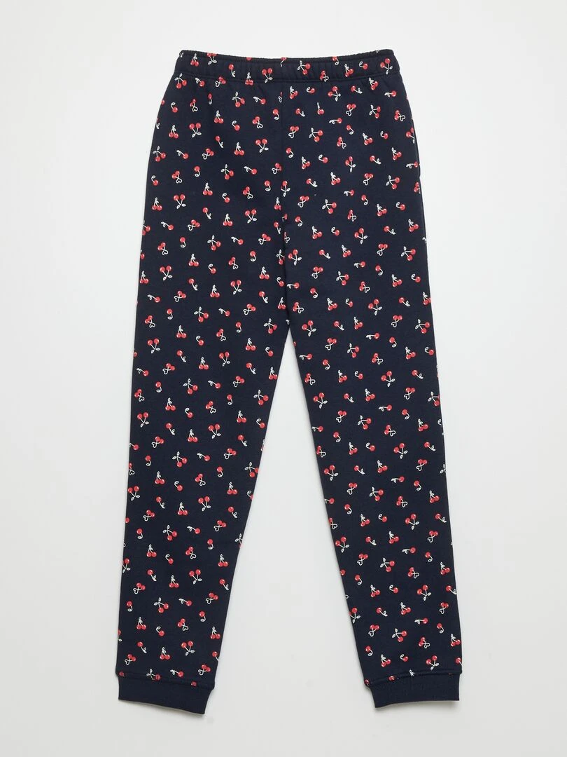 Jogging en molleton imprimé Bleu marine cerise