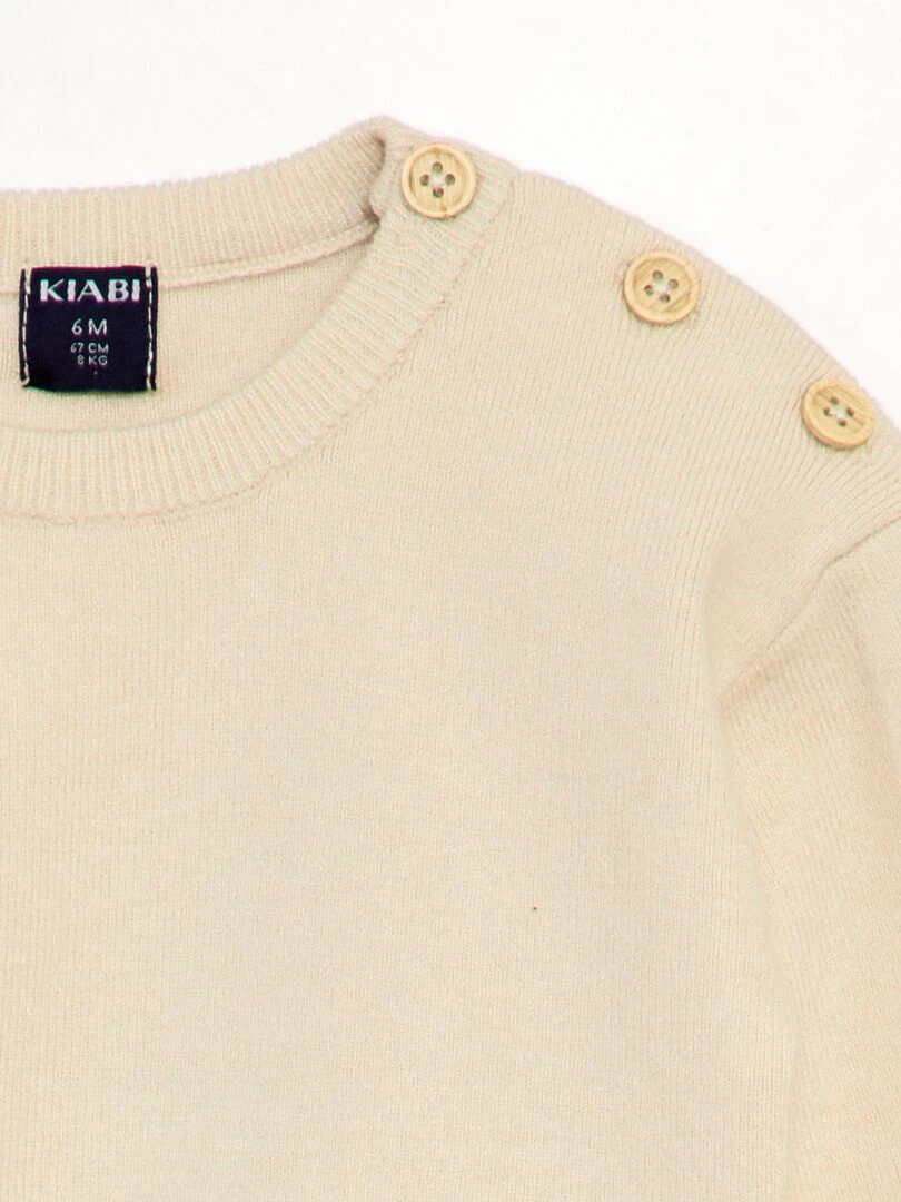 Pull en maille compacte Beige