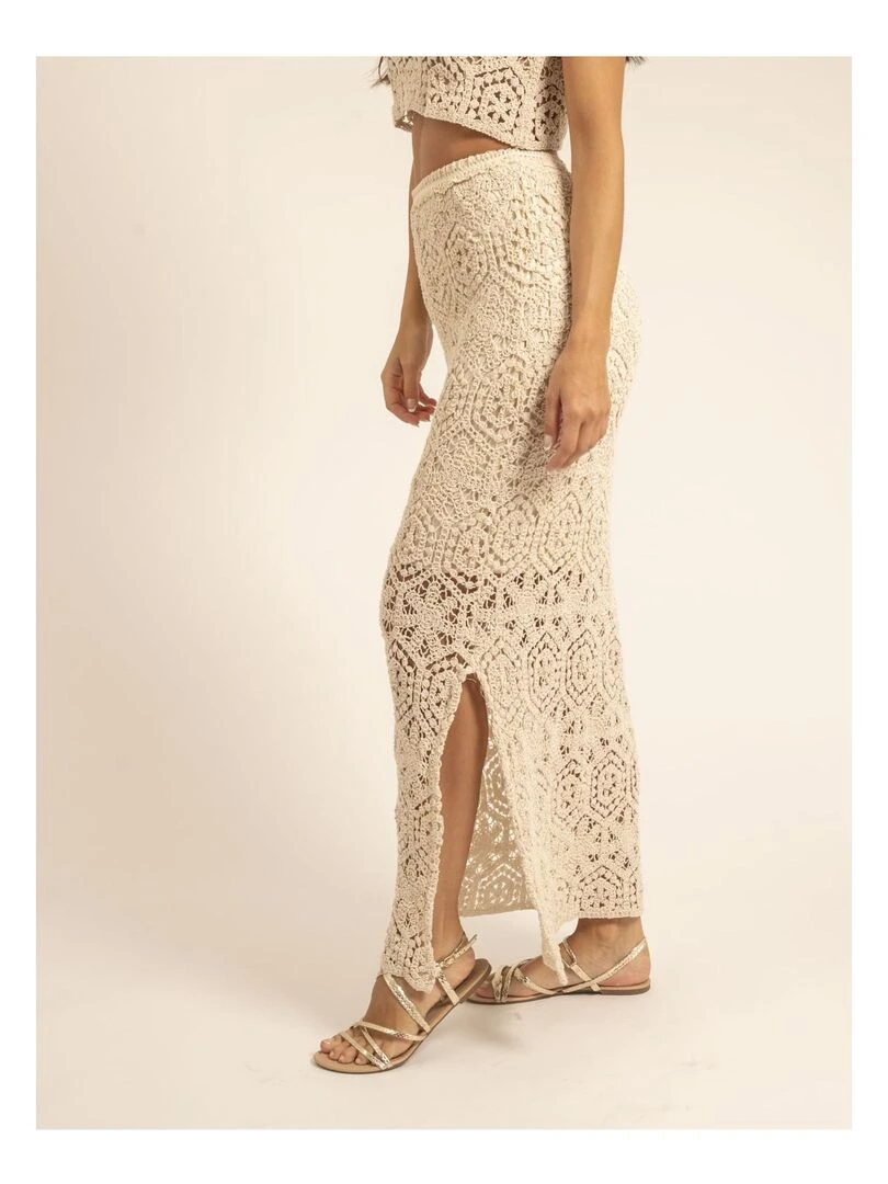 Jupe longue crochet XASSIE Beige
