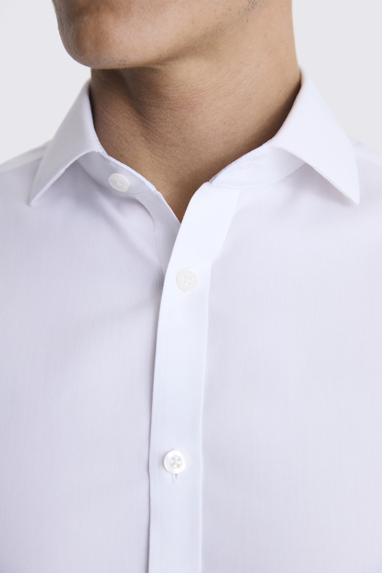 Slim Fit White Pinpoint Oxford Contrast Non Iron Shirt Buy Online at Moss