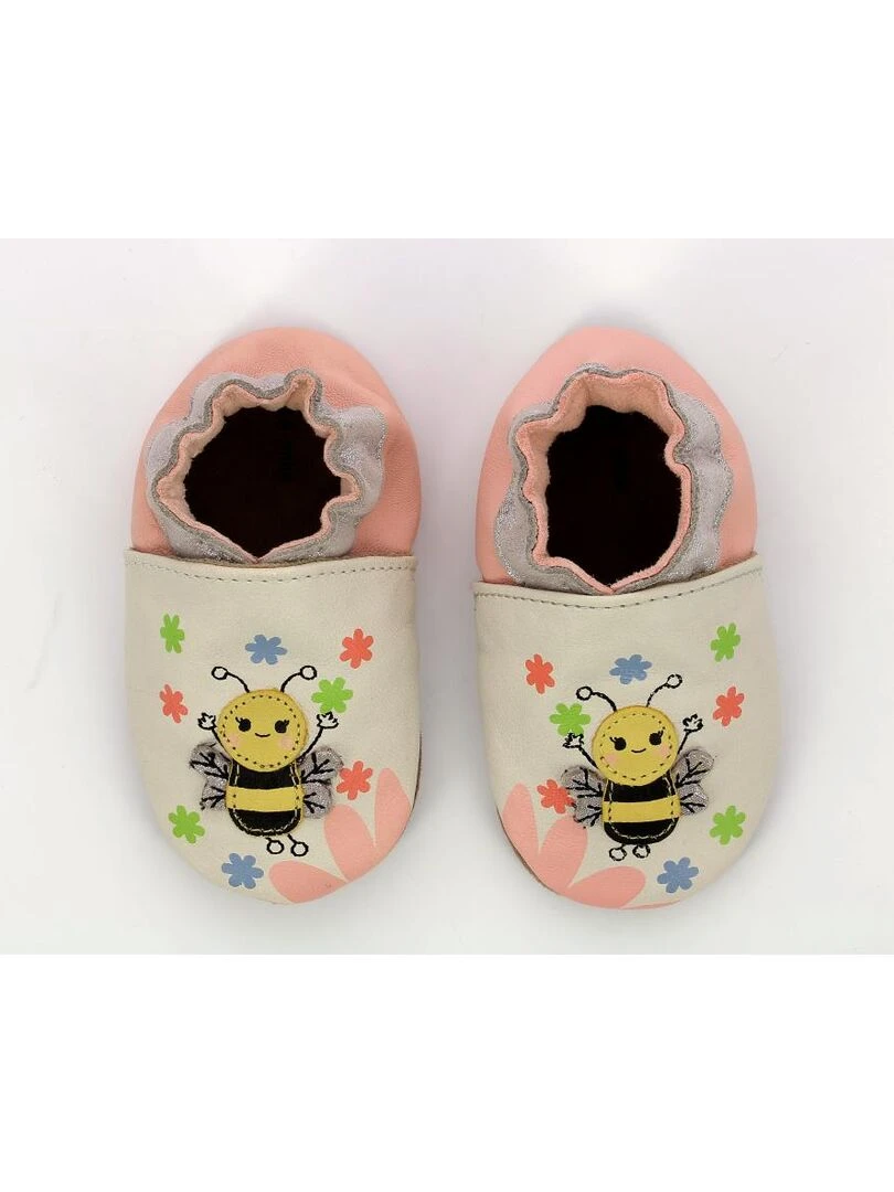 Chaussons Cuir Bee Carefull Blanc