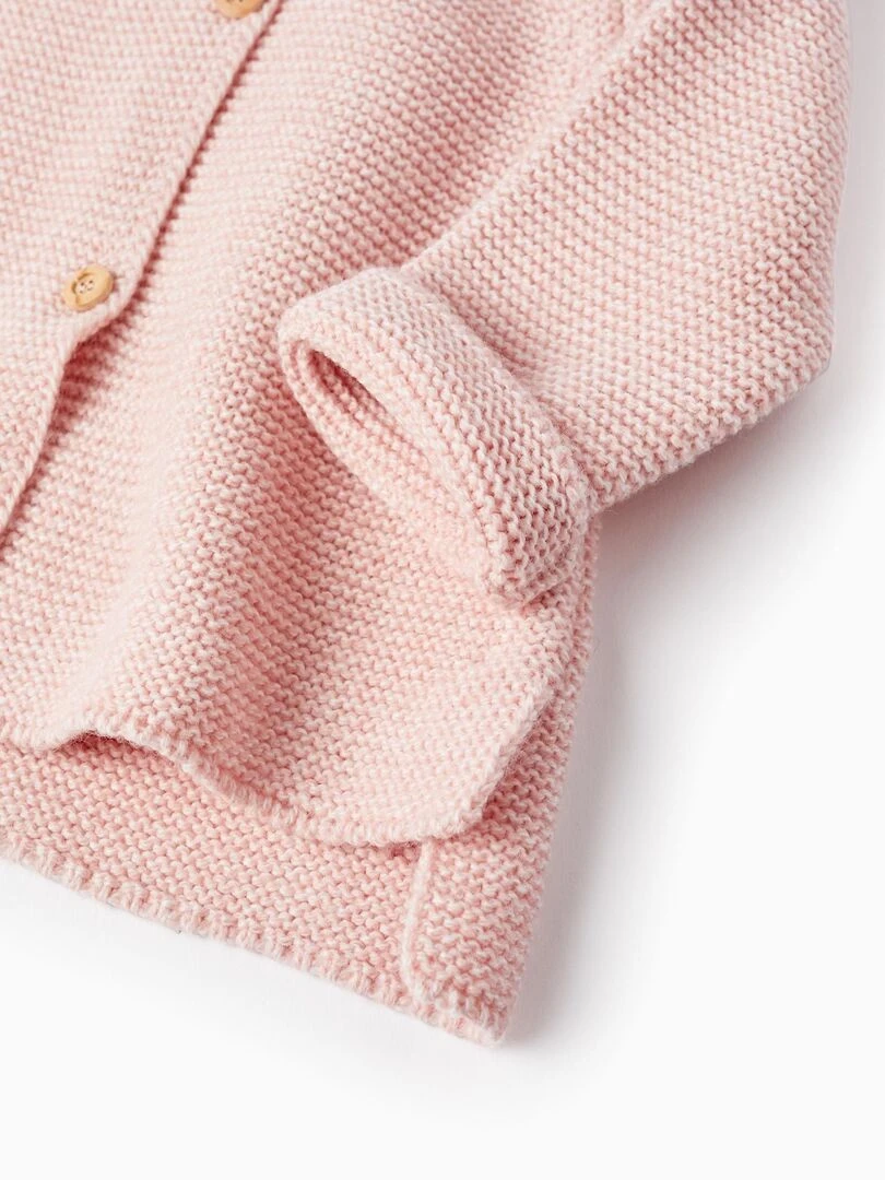Manteau en Maille avec Capuche et Pompon pour Bébé Fille  SPRING BEGINS   Rose