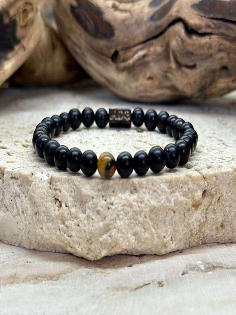 Bracelet en obsidienne 6mm Noir