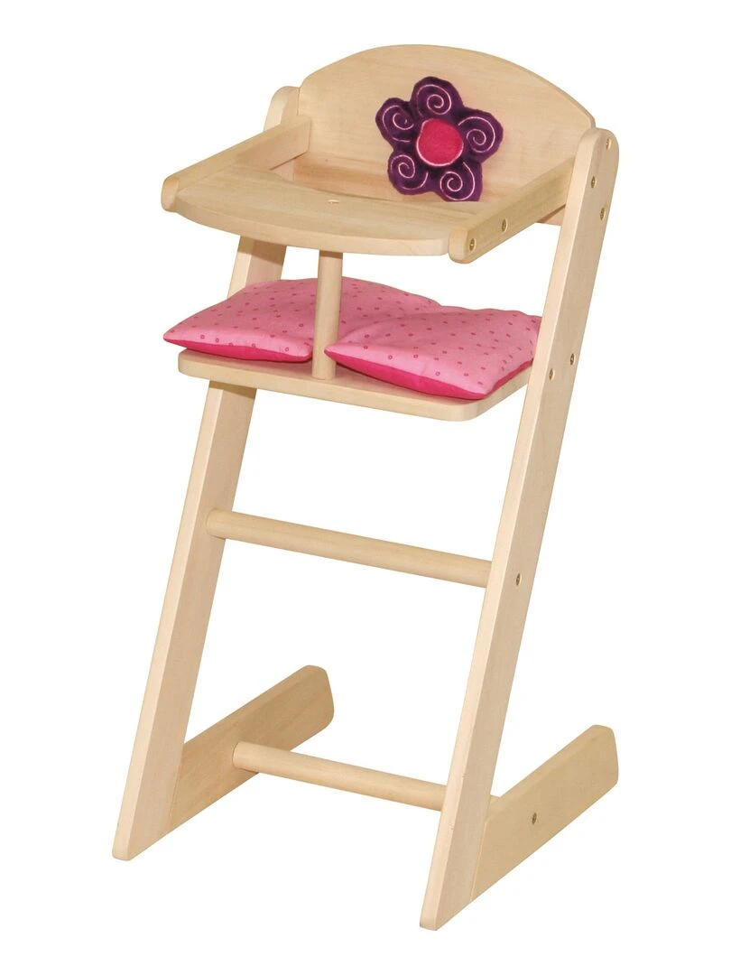 ROBA Chaise haute pour Poupée "Happy Fee" en bois   Dès 3 Ans   Naturel/Rose   N/A