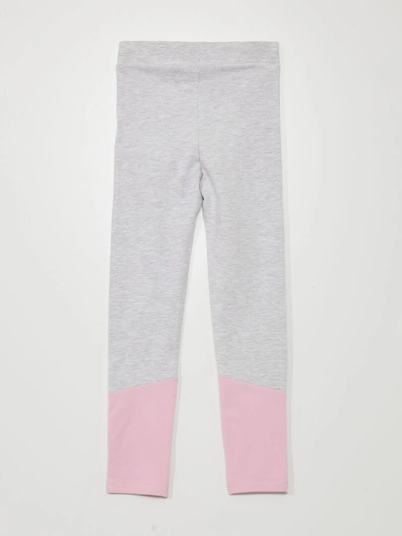 Legging en jersey avec bas contrastant   Gris/rose